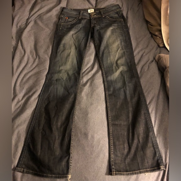 HUDSON Jeans Signature Mid-Rise Bootcut Womens Sz 31 Misses 10 Dark-Distressed - Picture 12 of 13